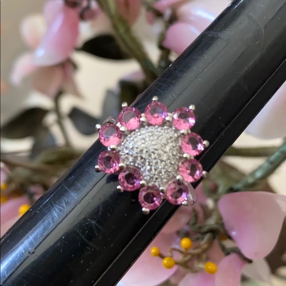 Vintage 925 kunizite and white sapphire ring